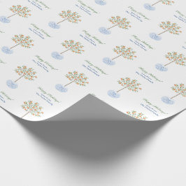 Papel De Regalo Happy Holidays Watercolor Citrus Tree Chinoiserie