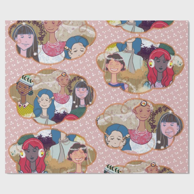 Papel De Regalo Happy Illustrated Gift Wrapping Paper (Superficie plana)