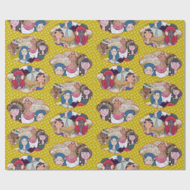 Papel De Regalo Happy Illustrated Gift Wrapping Paper (Superficie plana)