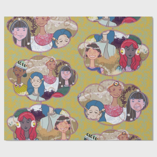 Papel De Regalo Happy Illustrated Gift Wrapping Paper (Superficie plana)