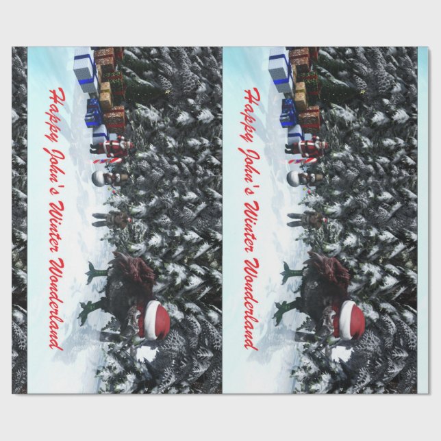 Papel De Regalo Happy John's Winter Wonderland Geschenkpapier (Superficie plana)