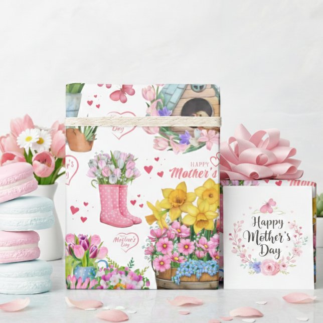 Papel De Regalo Happy Mother’s Day Floral Spring Pattern (Subido por el creador)