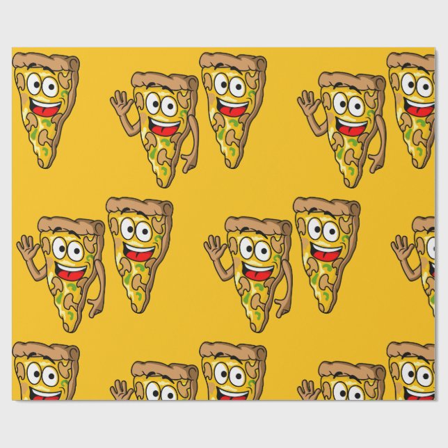 Papel De Regalo Happy Mushroom Pizza Slices (Superficie plana)