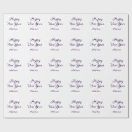 Papel De Regalo Happy new year purple calligraphy simple minimal