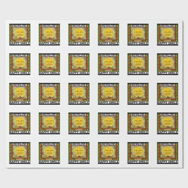 Papel De Regalo Happy smile rasta blessed (Superficie plana)