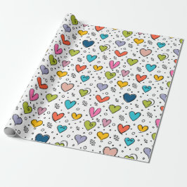 Papel De Regalo Happy valentine day Colorful hearts 