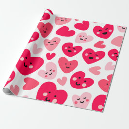 Papel De Regalo Happy valentine day Funny Pink Red hearts 