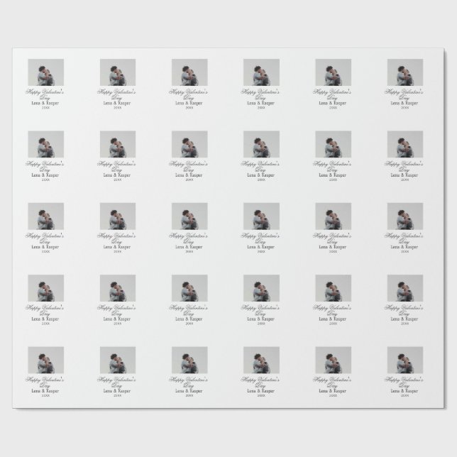 Papel De Regalo Happy Valentine's day couple photo modern simple t (Superficie plana)