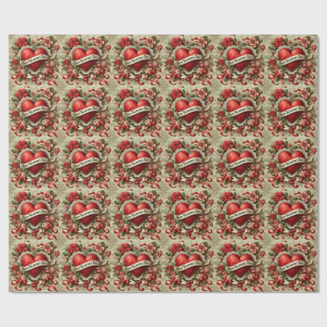 Papel De Regalo Happy Valentine's Day decorative illustration (Superficie plana)