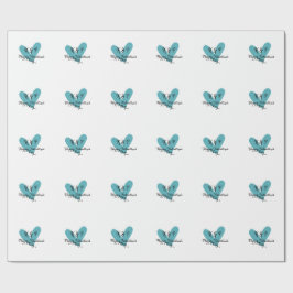 Papel De Regalo Happy Valentine's day turquoise heart name letter 