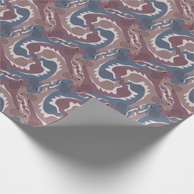 Papel De Regalo Hares estilizados De Giro Tesselación 7 Acondicion (Esquina)