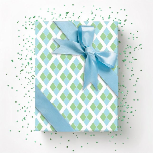 Papel De Regalo Harlequin Lattice in Green and Aqua (Subido por el creador)