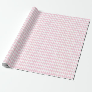 Papel De Regalo Harlequin rosa claro y blanco medio