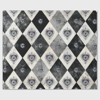 Papel De Regalo Harlequin with All-Seeing Eyes Wrapping Paper
