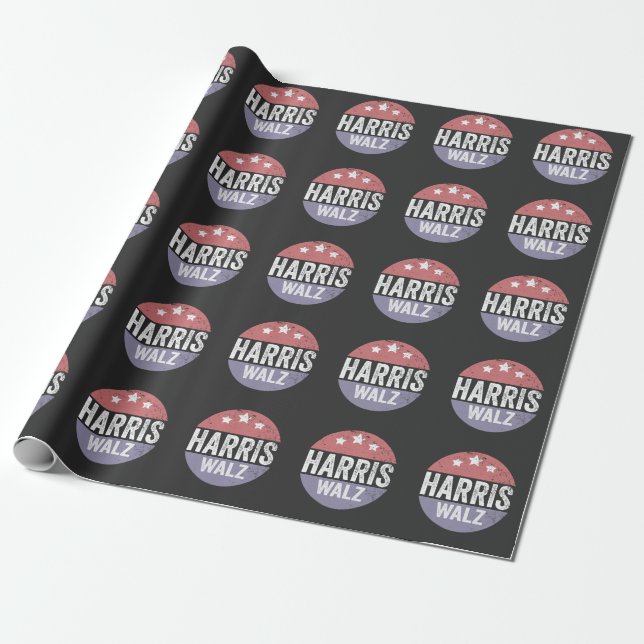 Papel De Regalo Harris Walz 2024 Elecciones Kamala Tim Waltz Améri (Desenrollado)