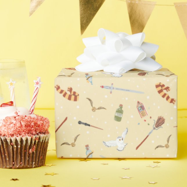Papel De Regalo Harry Potter Cartoon Pattern (Fiesta de cumpleaños )
