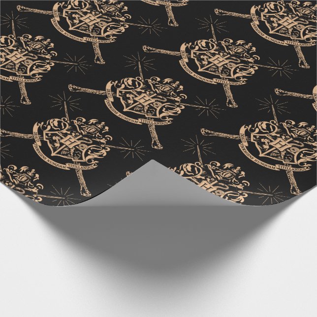 Papel De Regalo Harry Potter | Cresta de varitas cruzadas de Hogwa (Esquina)