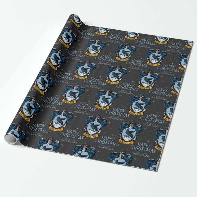 Papel De Regalo Harry Potter | Escudo Ravenclaw - Navidades felice (Desenrollado)