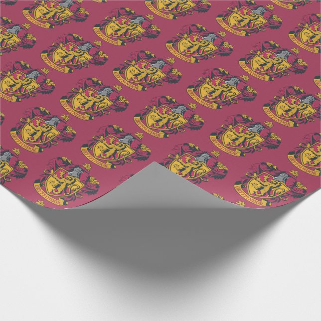 Papel De Regalo Harry Potter | Gryffindor Escudo Gold y Red (Esquina)