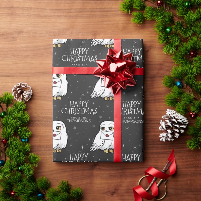 Papel De Regalo Harry Potter | Hedwig - Navidades felices (Regalo de vacaciones)