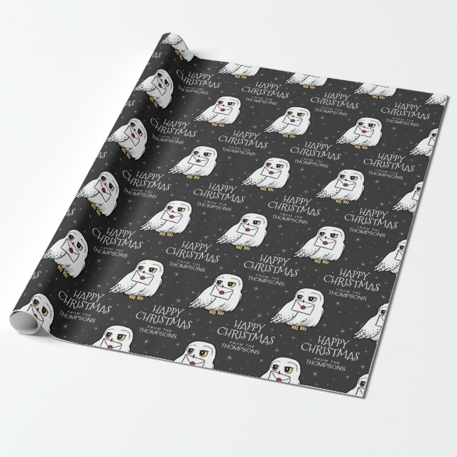 Papel De Regalo Harry Potter | Hedwig - Navidades felices (Desenrollado)