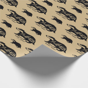 Papel De Regalo Harry Potter HUFFLEPUFF™ Tipografía de silueta