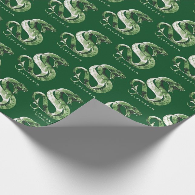 Papel De Regalo Harry Potter | SLYTHERIN™ Serpiente Acuarela (Esquina)
