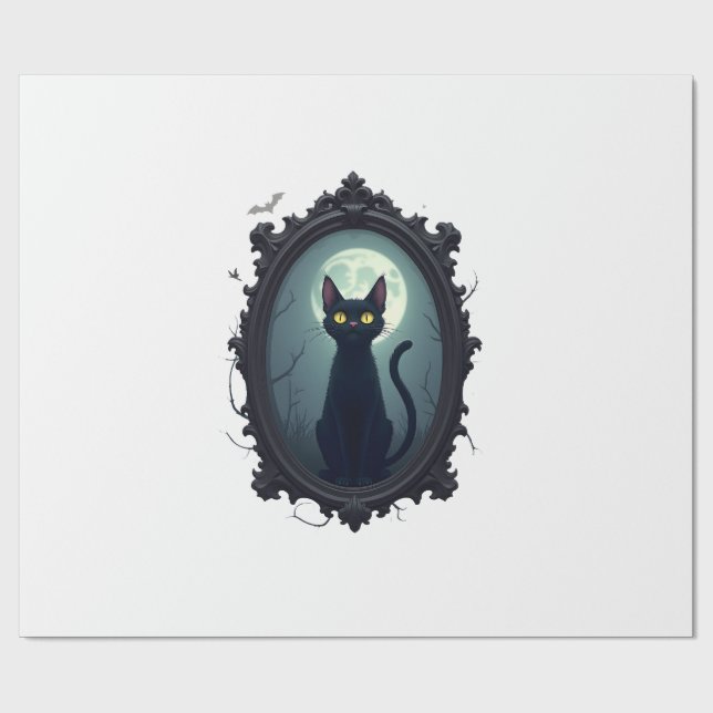 Papel De Regalo Haunted Cat Mirror (Superficie plana)