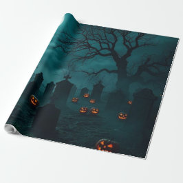 Papel De Regalo Haunted Cemetery Halloween Gift Wrap – Stunning