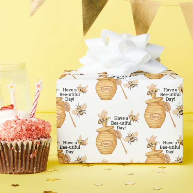 Papel De Regalo Have a Bee-Utiful Day Honey Gift (Fiesta de cumpleaños )