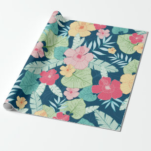 Papel De Regalo hawaiano vintage de verano tropical sin fisuras 