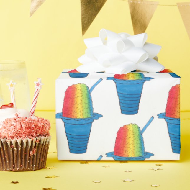 Papel De Regalo Hawaii: helado helado de hielo en el arco iris (Fiesta de cumpleaños )