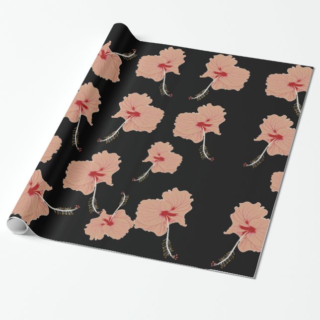 Papel De Regalo Hawaii Hibsicsus Flowers (Desenrollado)