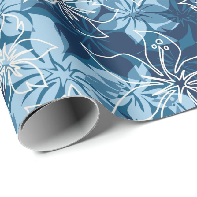 Papel De Regalo Hawaiian Camo del hibisco de Olowalu (Esquina del rollo)