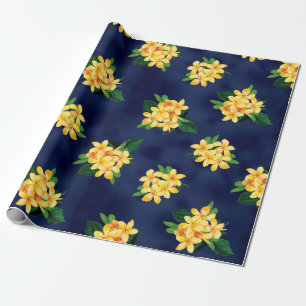 Papel De Regalo Hawaiian tropical del Plumeria del paraíso