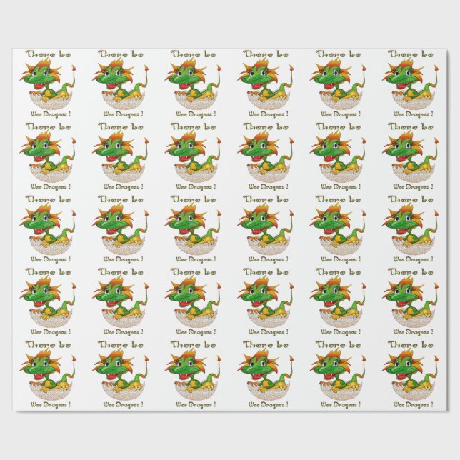 Papel De Regalo Hay Dragones Wee (Costura)