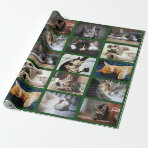 Papel De Regalo Haz tu propio Collage de fotos de 10 en verde