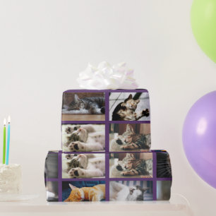 Papel De Regalo Haz tu propio Collage de fotos de 10 sobre morado