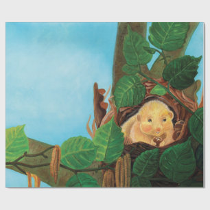 Papel De Regalo Hazel dormouse comiendo avellanas