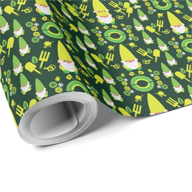 Papel De Regalo Head Garden Gnome Gardener (Esquina del rollo)