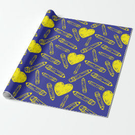 Papel De Regalo Heart And Pencil School Seamless Wrapping Paper