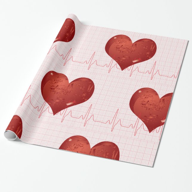 Papel De Regalo Heart Beat (Desenrollado)