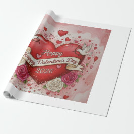 Papel De Regalo Hearts & Doves - valentine's Day 2026 Design