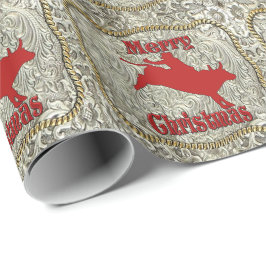Papel De Regalo Hebilla del cinturón de pilotos de rodeo plateado