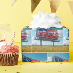 Papel De Regalo Hecho en América Billboard en Flores Silvestres