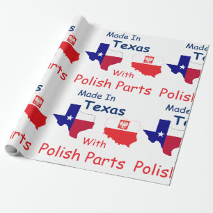 Papel De Regalo Hecho en Texas con piezas polacas