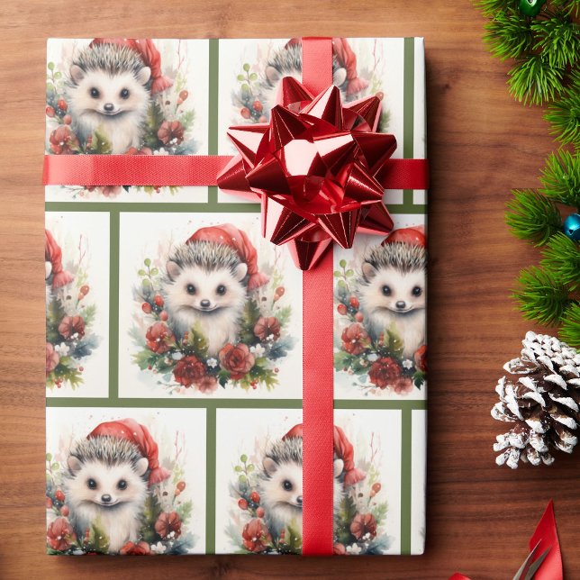 Papel De Regalo Hedgehog Cute Baby Woodland Animal Navidades (Subido por el creador)