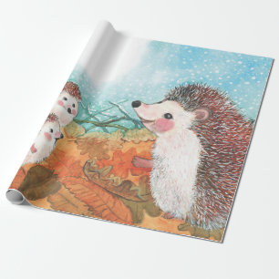 Papel De Regalo Hedgehogs hablando entre sí Ilustracion