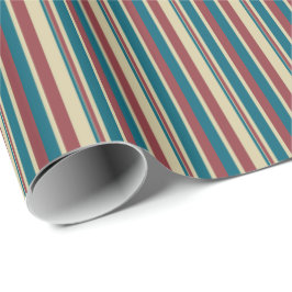 Papel De Regalo Heffalumnado Red Blue Beige Stripes Giftwrap