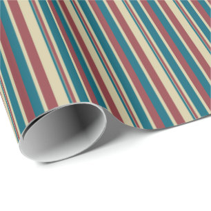 Papel De Regalo Heffalumnado Red Blue Beige Stripes Giftwrap
